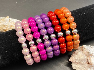 1St. Armband 10mm Miracle Beads Magic Perlen 3D Illumination Gr. S silber #A947