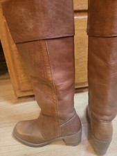 Vtg 80's Women's Frye Campus Boot 8503 Sz 7B 2" Block Heel,cuff. Boho,leather