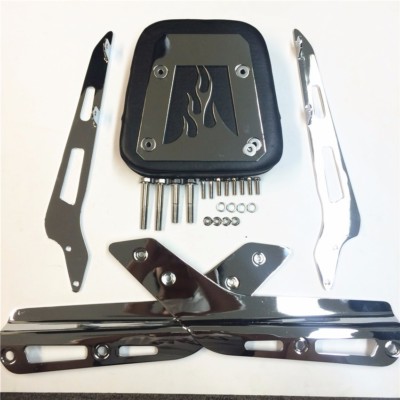 Flame Backrest Sissy Bar with Leather Pad For ALL YEAR Honda VTX 1300C ALL YEAR