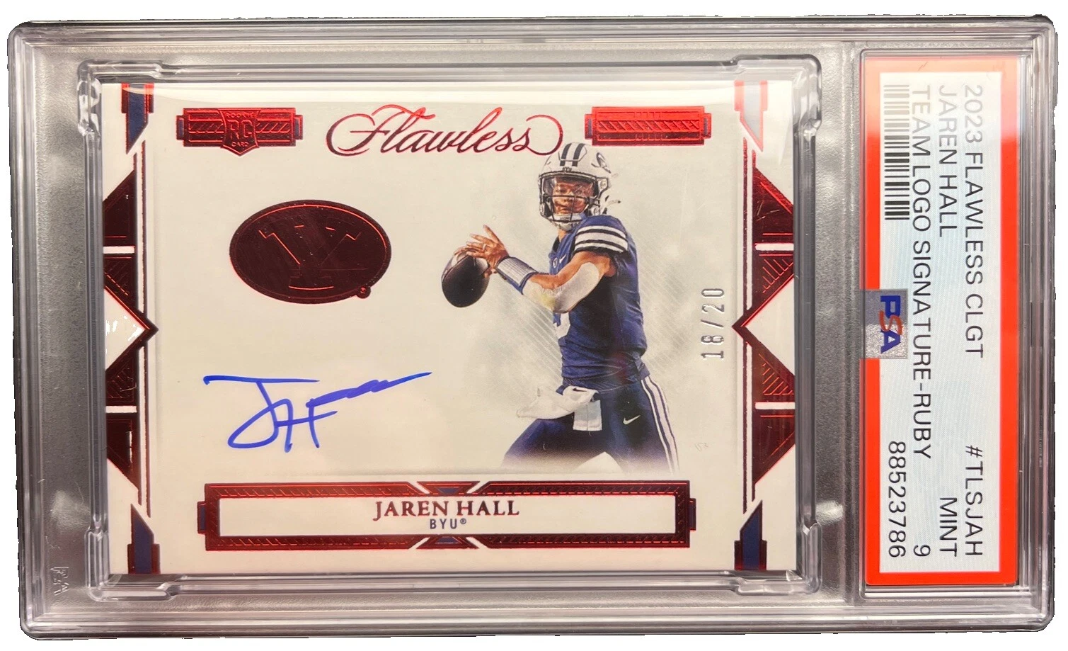 Jaren Hall Panini Flawless Collegiate Team Logo Signatures #TLSJAH Ruby