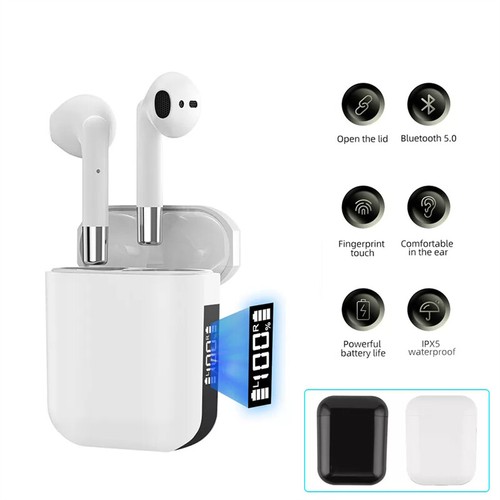 Black Earbuds TWS Bluetooth 5.3 Earphones Wireless Headphones For iPhone Android - Picture 3 of 14