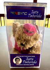 Justin Timberlake NSYNC Rare Bears, Pink Bear, Singer Actor Ltd Ed NOS NIB