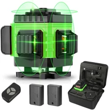 16 Lines Laser Level 360 Self Leveling 3D Green Beam Cross Line Remote Control