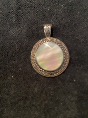 Mother Of Pearl Pendant 925 Sterling Silver Round 1  Classic Modern Timeless