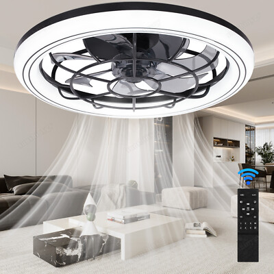 LED Deckenleuchte mit Ventilator Licht Deckenventilator Wohn Schlafzimmer Lampe