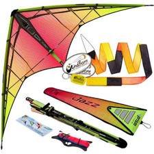 Prism Jazz 2.0 Inferno 2-Line Delta Stunt Kite Bundled with 20ft Ribbon Tail