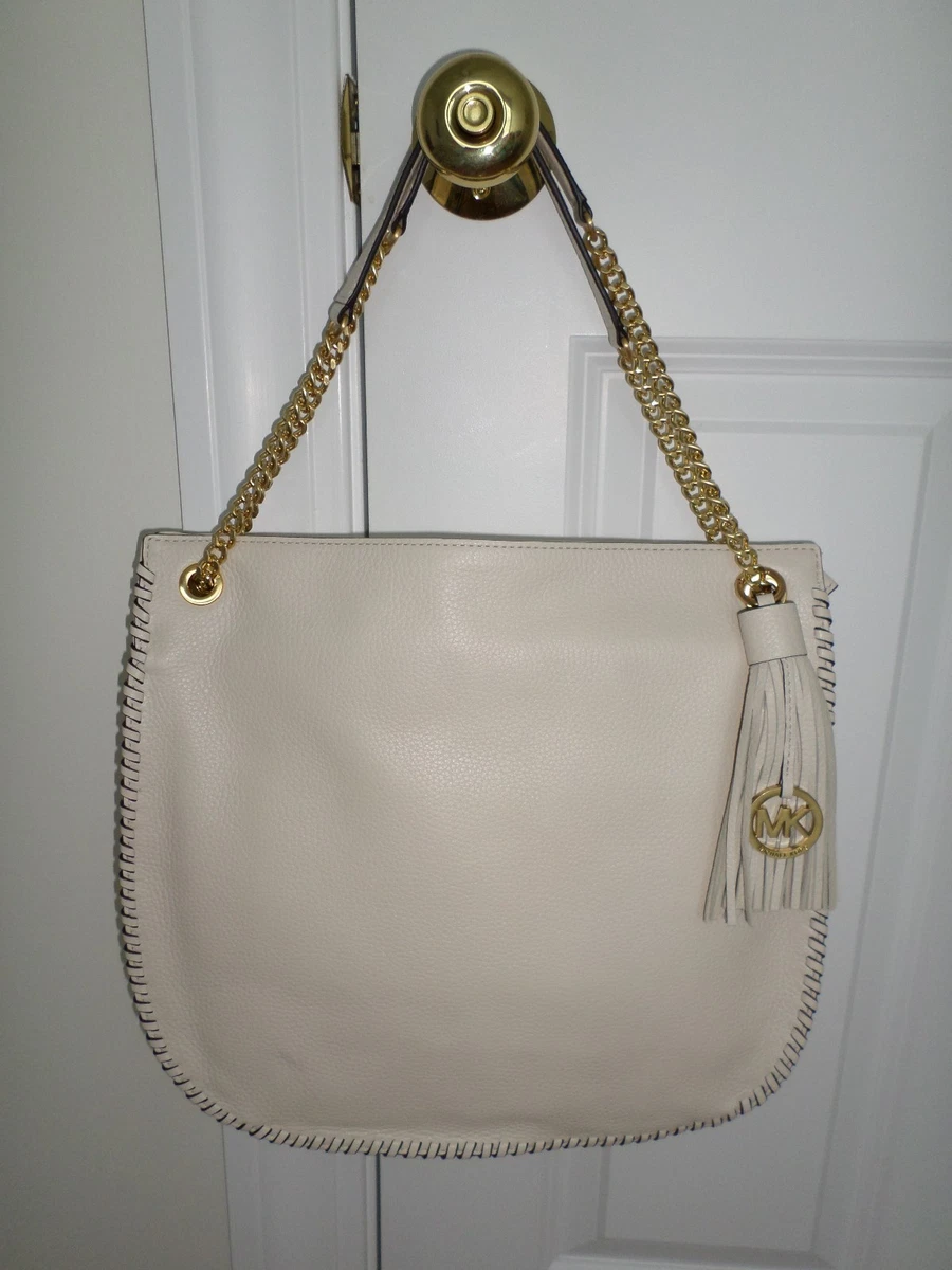 NWT Michael Kors WHIPPED CHELSEA Large TZ Shoulder Bag Ecru Leather  38S7XWCL3L