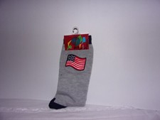 Patriotic Embroidered American Flag Men's Novelty Crew Socks