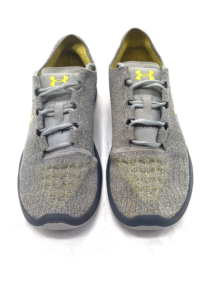 Under Armour Women's Size 10.5 Charged Running Shoes Gray/Neon Yellow Lace-Up - Image 2 of 4