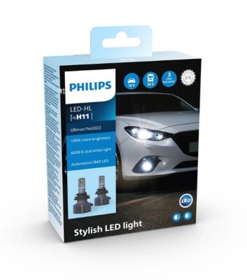 Philips H11 Ultinon Pro 3022 LED 6000K Car Headlight Bulbs Twin Pack NEW