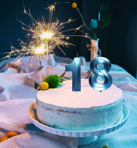 Blue 18th Birthday Candles Number 18 Cake Topper For Birthday Decorations Party - Picture 4 of 4