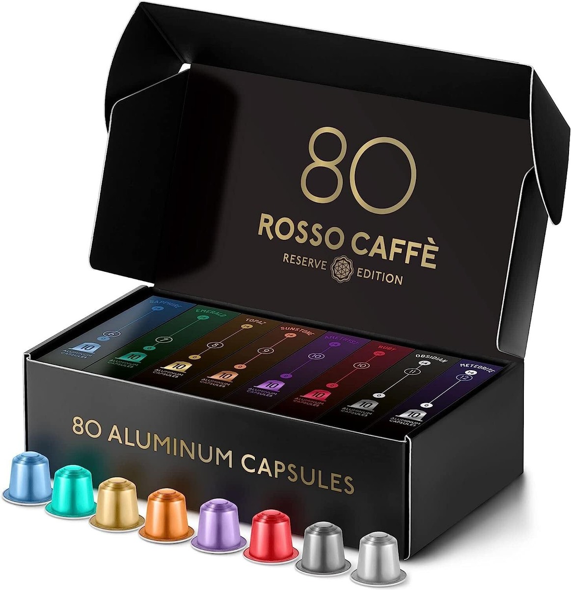 ROSSO CAFFE 80 Coffee Pods Capsules Fit Nespresso Original Line