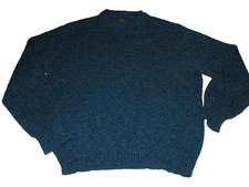 Vintage Eddie Bauer Men's 85 Wool Crew Neck Sweater Large USA Blue