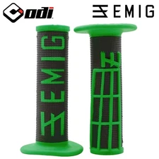 Green ODI EMIG Grips - V2 Low-Pro Half 1/2 Waffle - Dirt Bike Motorcycle 7/8"