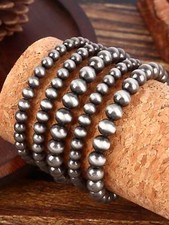 5pcs Western Jewelry Set For Women Faux Pearl Bracelets Cowgirl Western Style