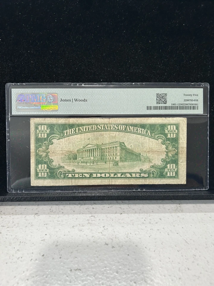 SASA 1929 Battle Creek Michigan Old Merchants Bank $10 Pmg Vf25 - Image 2 of 2