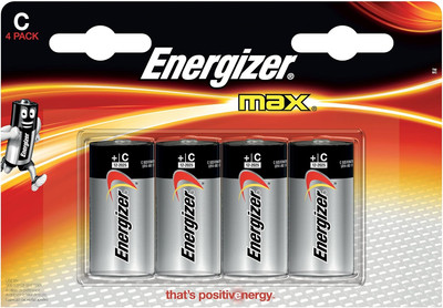 Max Alkaline C Battery, 4-Count