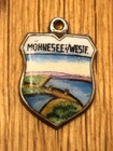 Vintage Mohnesee Wesie Coat of Arms 800 Reu Silver Enamel Shield Charm — photo 2