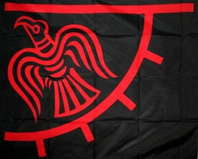 Flagge Pirat Wikinger Odinic Raven Fahne 90x150 cm Hissfahne Odinicraven rot