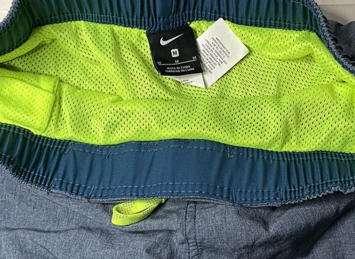 Nike Men’s Swim Shorts Medium Blue /Green Polyester Flex Lined Trunks Beach Pool - Picture 4 of 6