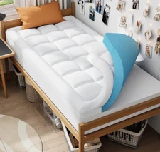  Dual Layer 3 Inch Memory Foam Mattress Topper Dorm Room 2 Inch Twin XL White