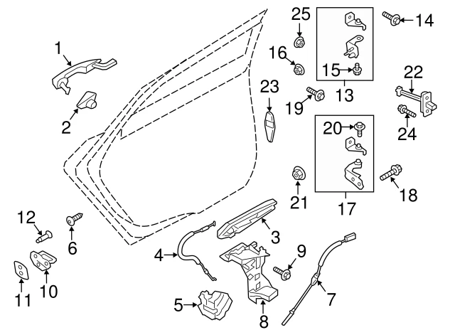 2013-2020 Lincoln MKZ OEM Right Rear Exterior Door Handle Base DP5Z-5426684-B Foto 3 de 4