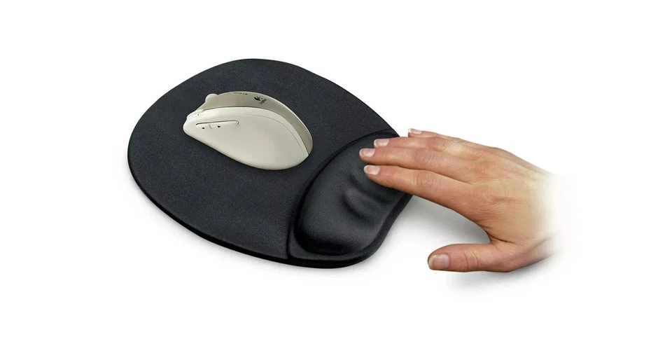 记忆泡沫鼠标垫/腕托黑色抗菌特性防滑垫 — 第 3/4 张图片