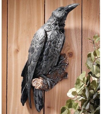 Blown Glass Figurine Bird Black Raven CROW Figure 