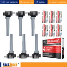 6 Ignition Coil & 6 Motorcraft Iridium Spark Plug for 15-20 Ford F-150 Lincoln