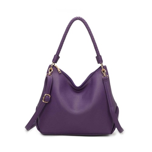 Mujeres Grande Imitación Cuero Asa Trenzada Shopper Hobo Bolso de Mano Bolso de Hombro - Imagen 15 de 20