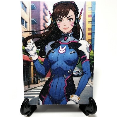 Overwatch Video Game D.Va Sexy Hot Anime Waifu Girl Lewd Doujin Goddess Art Card