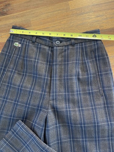 Boys Lacoste Plaid Dress Pants Navy Blue Wool Blend 25.5” Waist x 27.5” Inseam - Picture 7 of 20