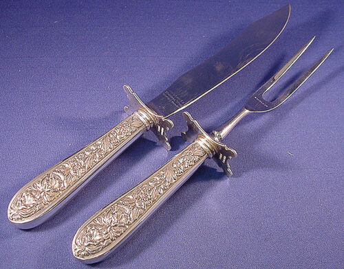 CORSAGE-STIEFF STERLING CARVING SET W/GUARDS - Picture 1 of 1