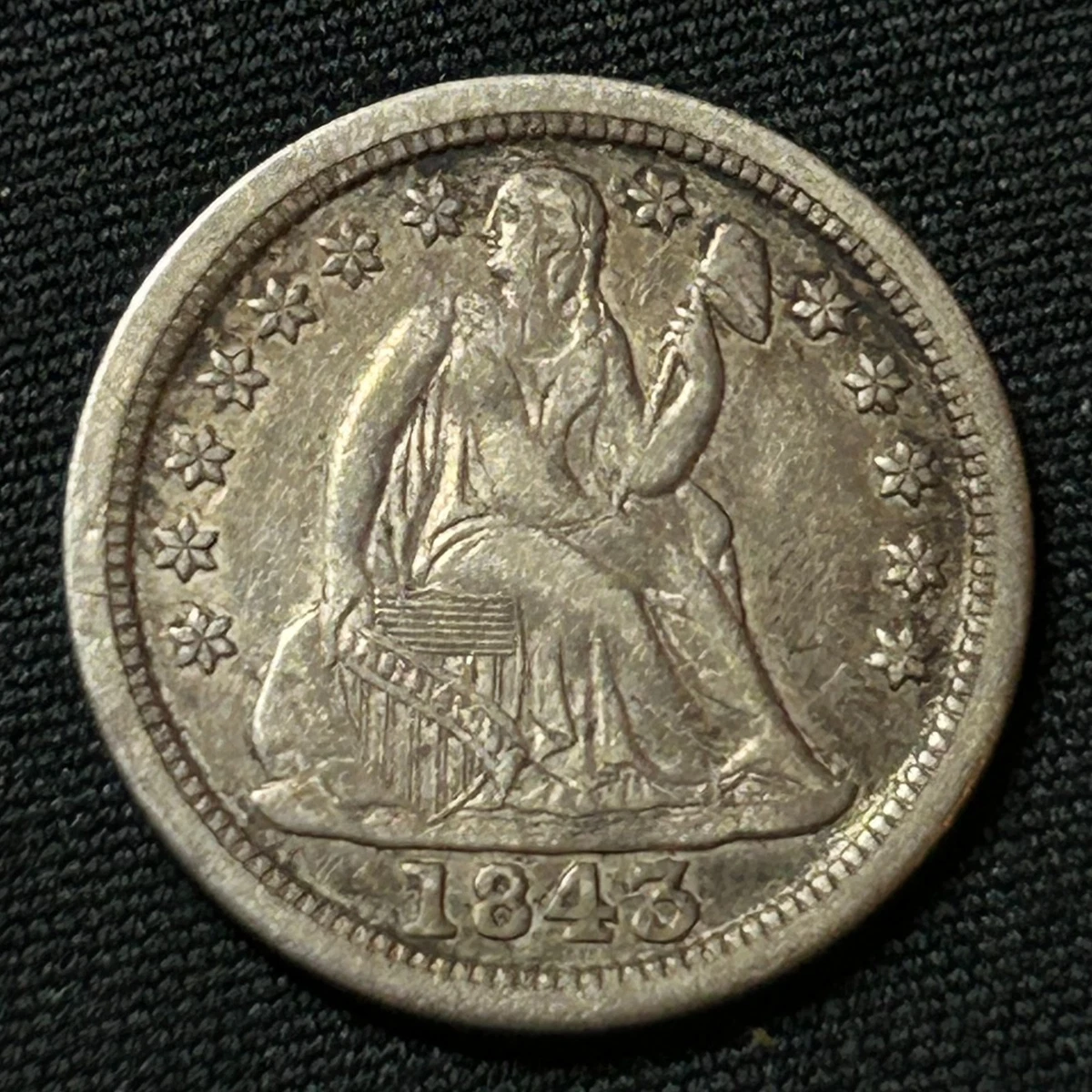 グレー目ん玉 1843 Year Seated Liberty Dimes (1837-1891) for sale | eBay