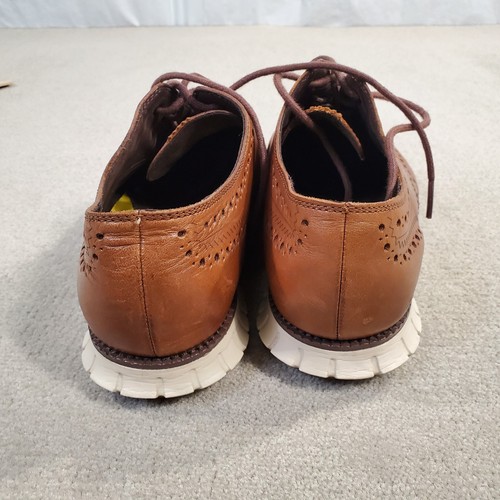 Cole Haan Zerogrand Wing Tip Oxford Shoes Mens 10.5 W Brown Leather Dress C14493 - Picture 7 of 10