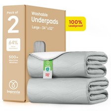 2 Pack IMPROVIA Washable Underpads 34" x 52" Heavy Absorbency Reusable