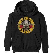 Guns N Roses Hoodie Classic Pistol Band Logo new Official Mens Black Pullover