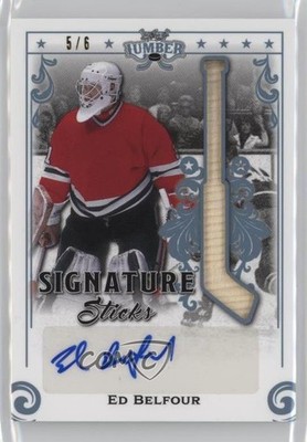 2021-22 Leaf Lumber Signature Goalie Sticks Pewter 5/6 Ed Belfour Auto HOF y0t