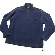 Old Navy Sweatshirt Mens XL Blue 1/4 Zip Mock Neck Fleece Pullover Zip Pocket