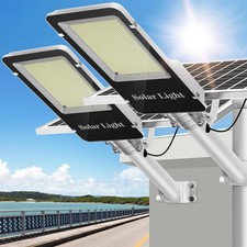 Farola Solar Exterior 8000W - Luces Solares LED 6500K Exterior Atardecer a Amanecer,
