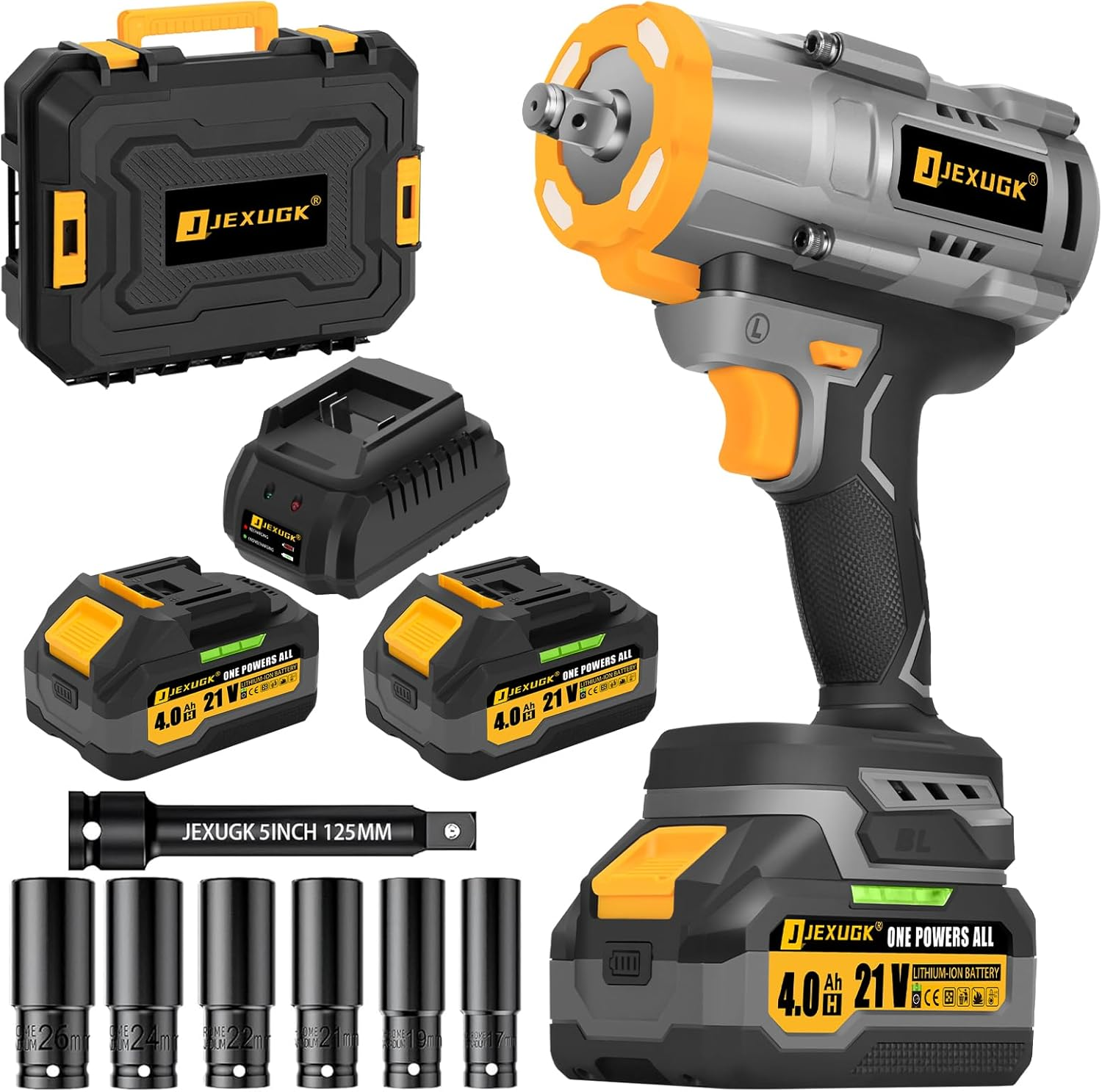 1600Nm Cordless Impact Wrench, 21V 1/2