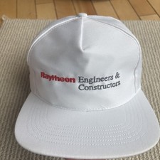 Vintage Raytheon Hat Cap Snapback Adjustable White OSFA Engineers Constructors