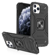 For iPhone 12 Pro Max Case Magnetic Kickstand Shockproof Cover + Tempered Glass