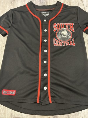 Boys N The Hood Ice Cube Mens Button Up Jersey Black And Red Size Small