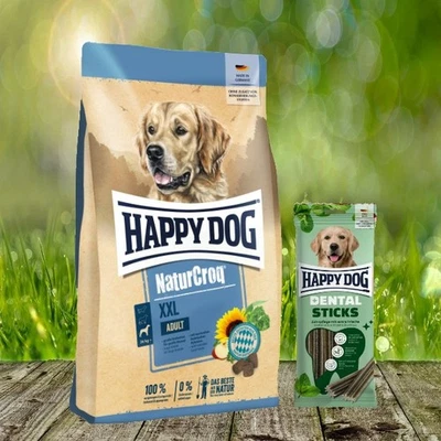 Happy Dog Premium NaturCroq XXL 15 kg + Happy Dog Dental Snack *geschenkt*