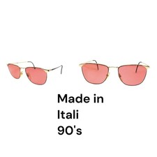 Men's Vintage 90s Sunglasses Metal For Women Made In Italy Gold Defil 