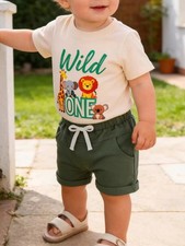 Graphic Crew Neck Tee and Shorts Set