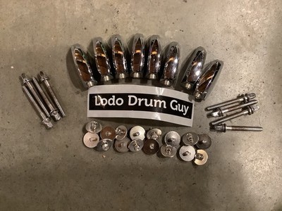 EIGHT (8) Pearl EXPORT TOM Drum Lug Casing Casings PLUS tension rods EX #JM6