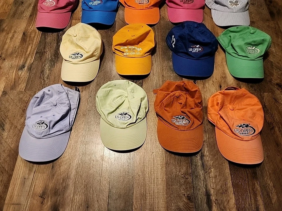 Lote De 13 Sombreros De Colección Tenis US Open Gorras Bordadas Ajustables 2002-2018 Foto 2 de 4