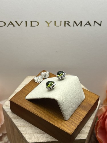 David Yurman Round Chatelaine Earrings Sterling with Peridot .925 - Picture 11 of 20